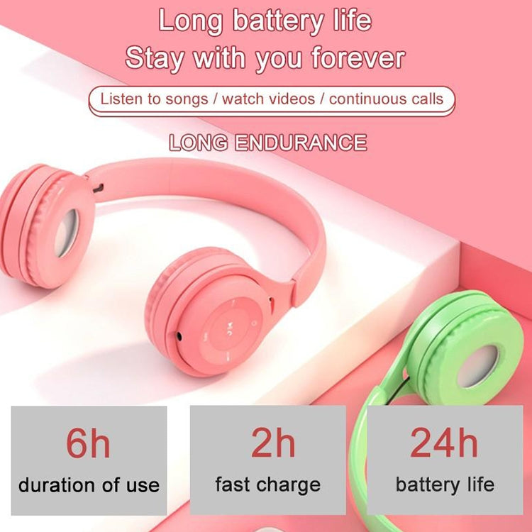 Y08 Hifi Sound Quality Macaron Bluetooth Headset, Supports Calling & TF Card & 3.5mm AUX (White)