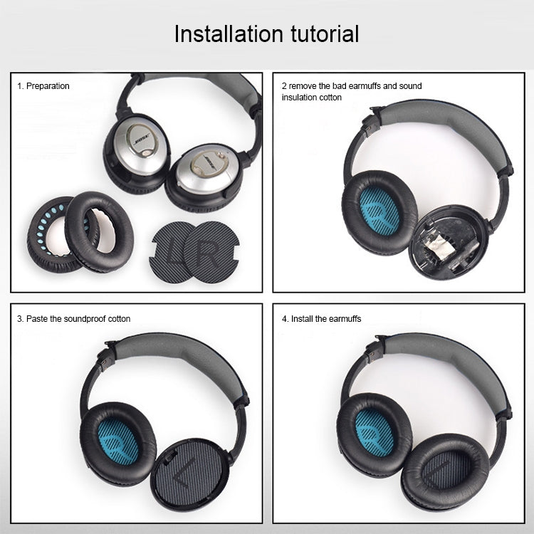 1 Pair Soft Earmuff Headphone Jacket with Common Cotton for BOSE QC2 / QC15 / AE2 / QC25(Gold)