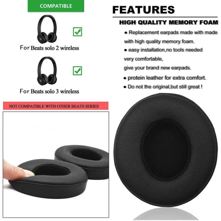 1 Pair Soft Sponge Earmuff Headphone Jacket for Beats Solo 2.0 / 3.0, Bluetooth Version(Blue)