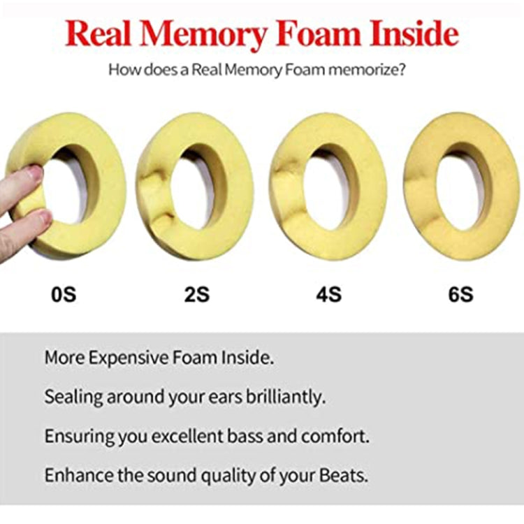 1 Pair Soft Sponge Earmuff Headphone Jacket for Beats Studio 2.0(Red)