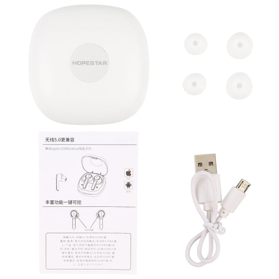 HOPESTAR S11 Bluetooth 5.0 True Wireless Bluetooth Earphone (White)