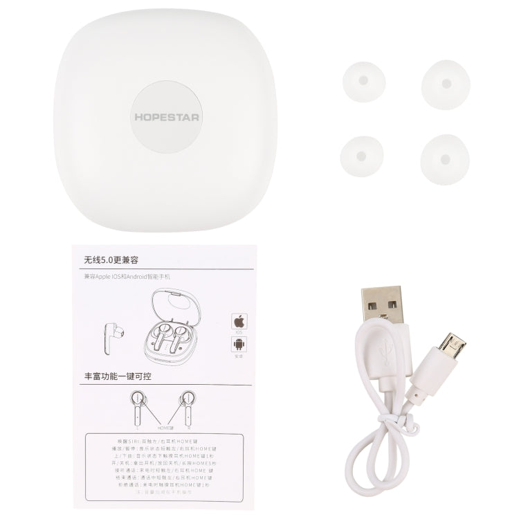 HOPESTAR S11 Bluetooth 5.0 True Wireless Bluetooth Earphone (White)