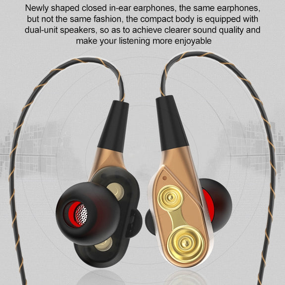 D12 1.2m Wired In Ear 3.5mm Interface Stereo Wire-Controlled HIFI Earphones Dual-motion Loop Running Game Music Headset With Packaging(White)
