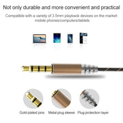 D12 1.2m Wired In Ear 3.5mm Interface Stereo Wire-Controlled HIFI Earphones Dual-motion Loop Running Game Music Headset With Packaging(White)
