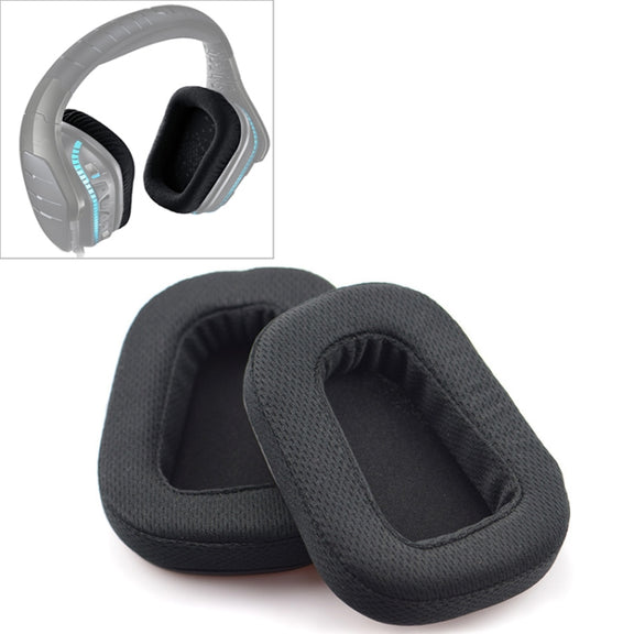 2 PCS For Logitech G633 G933 Earphone Cushion Cover Earmuffs Replacement Earpads with Mesh (Plastin)