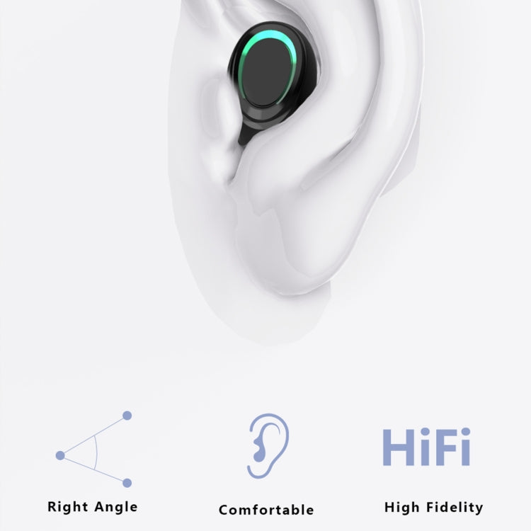 MD06 Mini In-ear TWS Wireless Touch Digital Display Bluetooth Earphone (White)