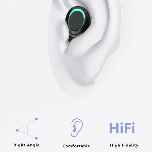 MD06 Mini In-ear TWS Wireless Touch Digital Display Bluetooth Earphone (White)