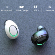 MD06 Mini In-ear TWS Wireless Touch Digital Display Bluetooth Earphone (White)