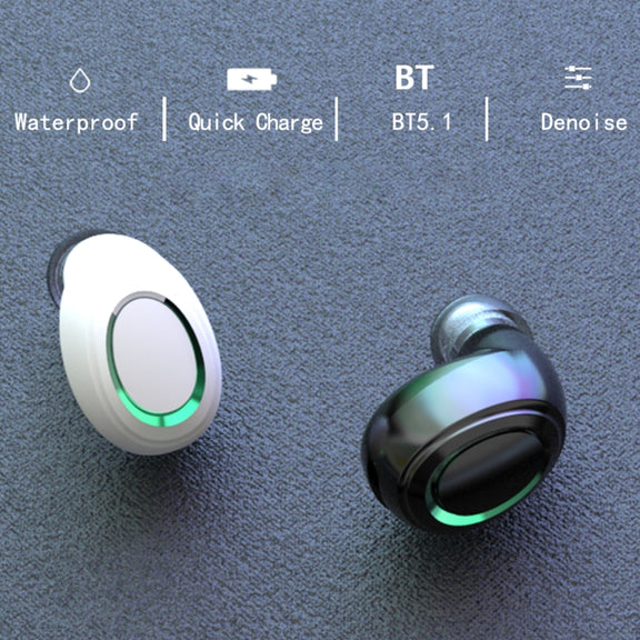 MD06 Mini In-ear TWS Wireless Touch Digital Display Bluetooth Earphone (White)