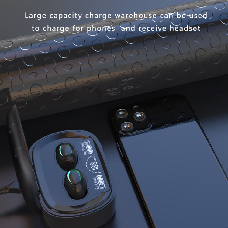 MD06 Mini In-ear TWS Wireless Touch Digital Display Bluetooth Earphone (Black)