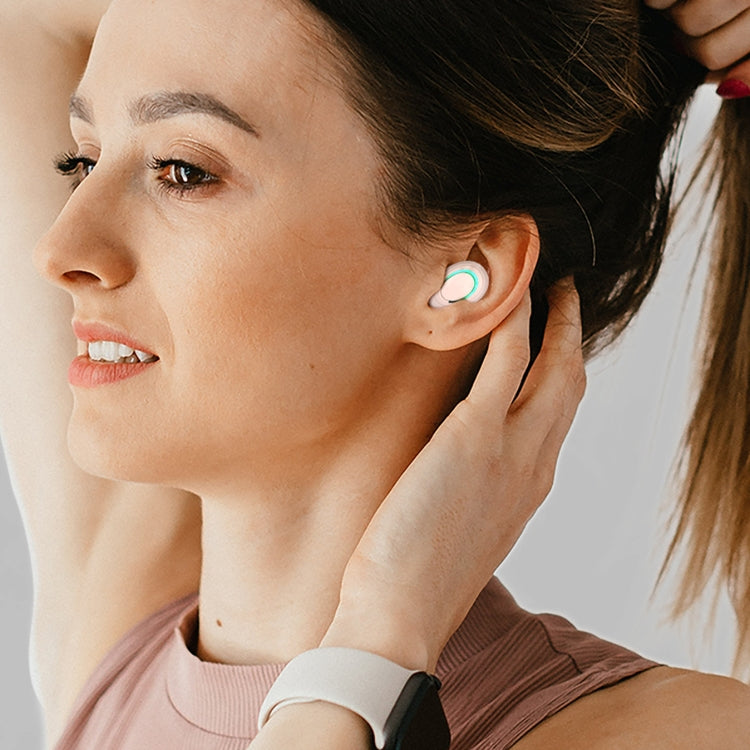MD06 Mini In-ear TWS Wireless Touch Digital Display Bluetooth Earphone (White)