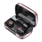 M23 Little Devil Pattern Intelligent Noise Reduction Touch Bluetooth Earphone with Three-screen Battery Display & Mirror Charging Box, Support HD Call & Siri (Pink)