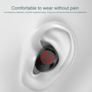 M23 Little Devil Pattern Intelligent Noise Reduction Touch Bluetooth Earphone with Three-screen Battery Display & Mirror Charging Box, Support HD Call & Siri (Red)