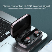 M23 Little Devil Pattern Intelligent Noise Reduction Touch Bluetooth Earphone with Three-screen Battery Display & Mirror Charging Box, Support HD Call & Siri (Red)