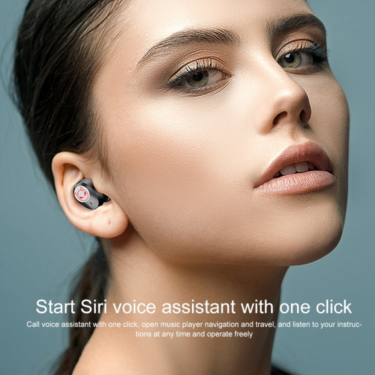 M23 Little Devil Pattern Intelligent Noise Reduction Touch Bluetooth Earphone with Three-screen Battery Display & Mirror Charging Box, Support HD Call & Siri (Red)