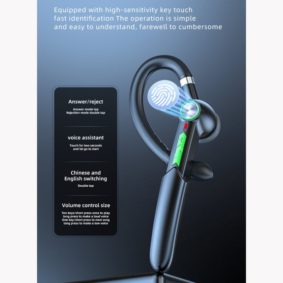 ME-100 TWS Business Rotating Universal True Stereo 5.0 Version Hanging Ear In-Ear Bluetooth Headset(Black)