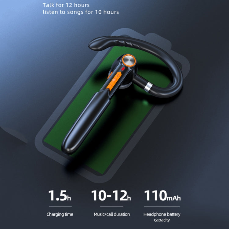 ME-100 TWS Business Rotating Universal True Stereo 5.0 Version Hanging Ear In-Ear Bluetooth Headset(Black)