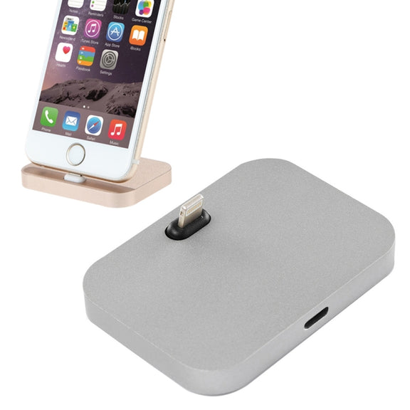 8 Pin Stouch Aluminum Desktop Station Dock Charger for iPhone(Grey)