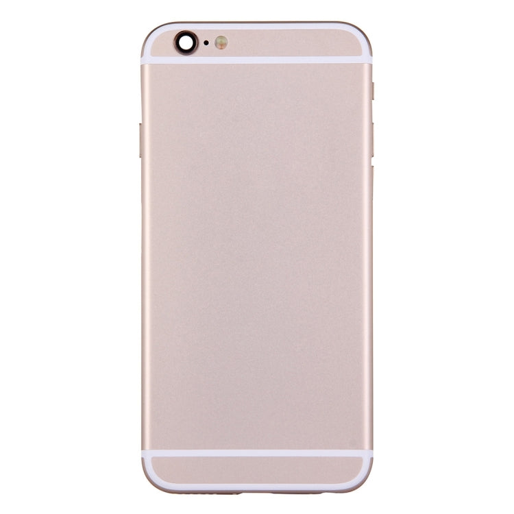 Full Housing Back Cover with Power Button & Volume Button Flex Cable for iPhone 6(Gold)