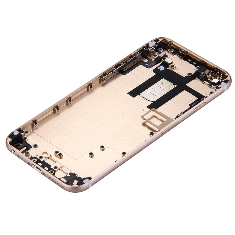Full Housing Back Cover with Power Button & Volume Button Flex Cable for iPhone 6(Gold)