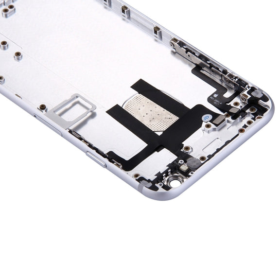 Full Housing Back Cover with Power Button & Volume Button Flex Cable for iPhone 6(Silver)