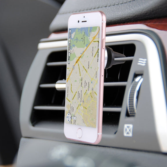 Car Magnetic Air Vent Mount Dock Holder with Quick-snap, For iPhone, Galaxy, Huawei, Xiaomi, LG, HTC and other Smartphones(Silver)