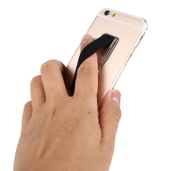 2 in 1 Adjustable Universal Mini Adhesive Holder Stand + Slim Finger Grip, Size: 7.3 x 2.2 x 0.3 cm(Black)