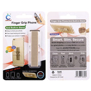 2 in 1 Adjustable Universal Mini Adhesive Holder Stand + Slim Finger Grip, Size: 7.3 x 2.2 x 0.3 cm(Gold)