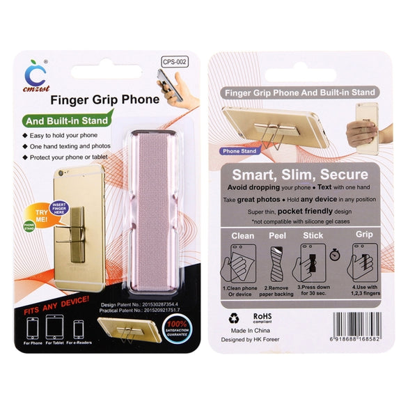 2 in 1 Adjustable Universal Mini Adhesive Holder Stand + Slim Finger Grip, Size: 7.3 x 2.2 x 0.3 cm(Rose Gold)