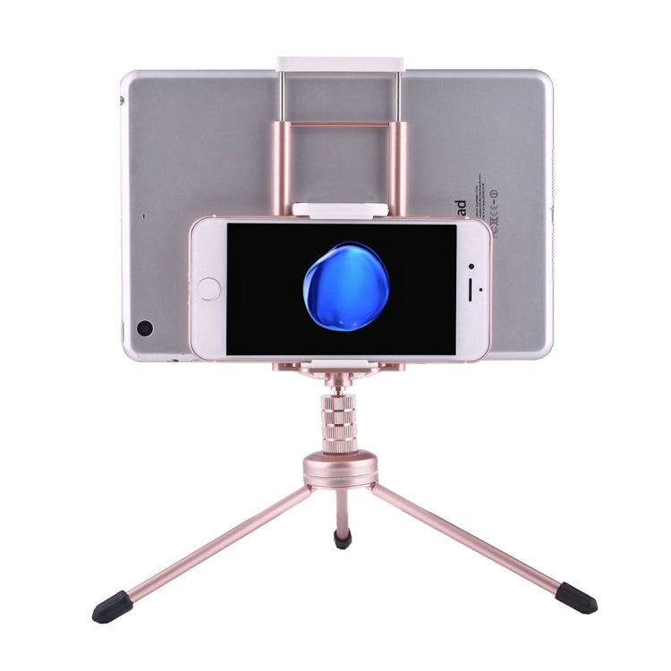 Multi-function Aluminum Alloy Tripod Mount Holder Stand , for iPad, iPhone, Samsung, Lenovo, Sony and other Smartphones & Tablets & Digital Cameras(Rose Gold)