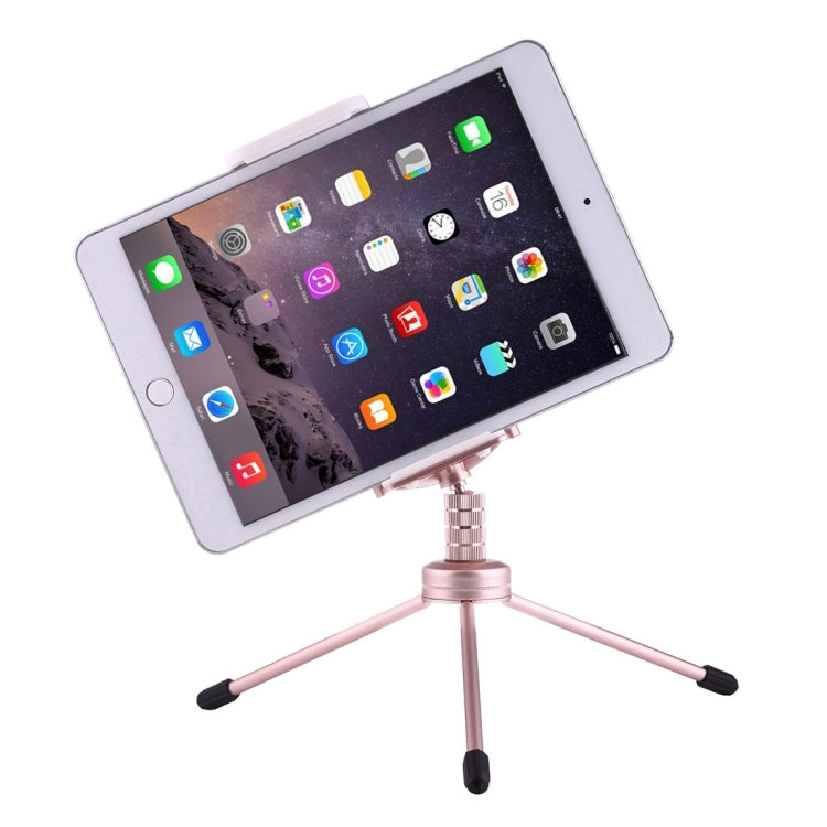 Multi-function Aluminum Alloy Tripod Mount Holder Stand , for iPad, iPhone, Samsung, Lenovo, Sony and other Smartphones & Tablets & Digital Cameras(Rose Gold)