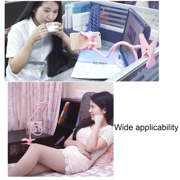 Universal Multifunctional Flexible Long Arm Lazy Bracket Desktop Headboard Bedside Car Phone Holder Stand Tablet Mount(White)