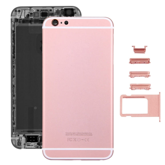 5 in 1 for iPhone 6s Plus (Back Cover + Card Tray + Volume Control Key + Power Button + Mute Switch Vibrator Key) Full Assembly Housing Cover(Rose Gold)