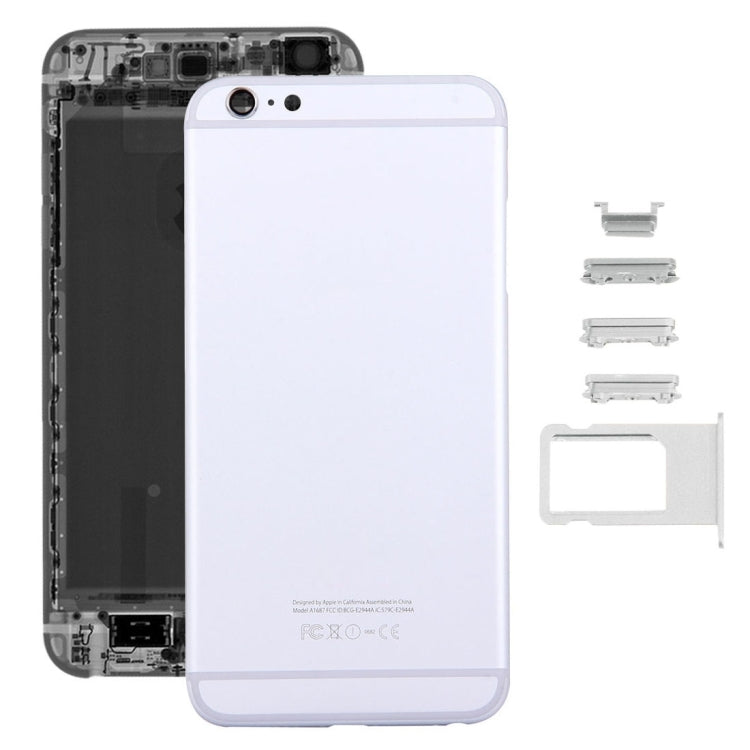 5 in 1 for iPhone 6s Plus (Back Cover + Card Tray + Volume Control Key + Power Button + Mute Switch Vibrator Key) Full Assembly Housing Cover(Silver)