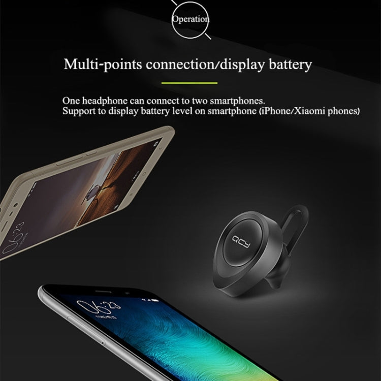QCY J11 Universal Driving Wireless Bluetooth 4.1 Earphone with Mic for Smart Phones or Other Bluetooth Devices, Effective Bluetooth Distance: 10M(Black)