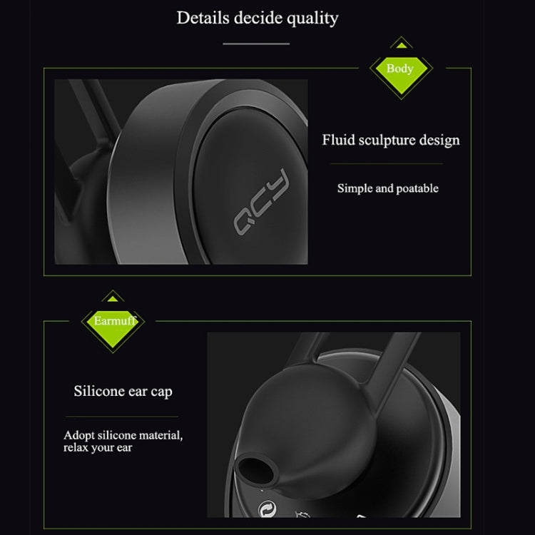 QCY J11 Universal Driving Wireless Bluetooth 4.1 Earphone with Mic for Smart Phones or Other Bluetooth Devices, Effective Bluetooth Distance: 10M(Black)