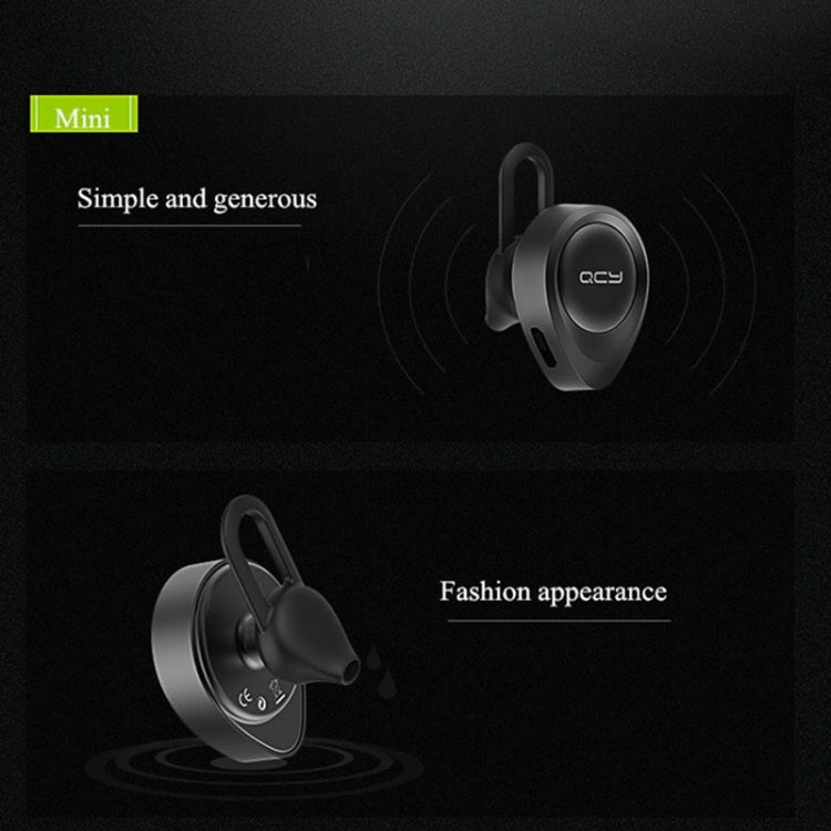 QCY J11 Universal Driving Wireless Bluetooth 4.1 Earphone with Mic for Smart Phones or Other Bluetooth Devices, Effective Bluetooth Distance: 10M(Black)