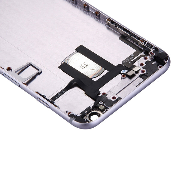 Full Housing Back Cover with Power Button & Volume Button Flex Cable for iPhone 6 Plus(Grey)