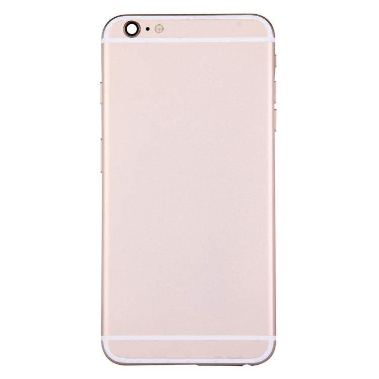 Full Housing Back Cover with Power Button & Volume Button Flex Cable for iPhone 6 Plus(Gold)