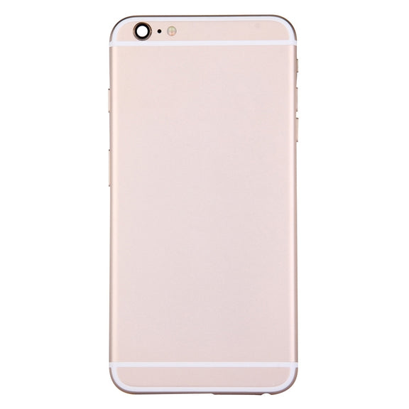 Full Housing Back Cover with Power Button & Volume Button Flex Cable for iPhone 6 Plus(Gold)