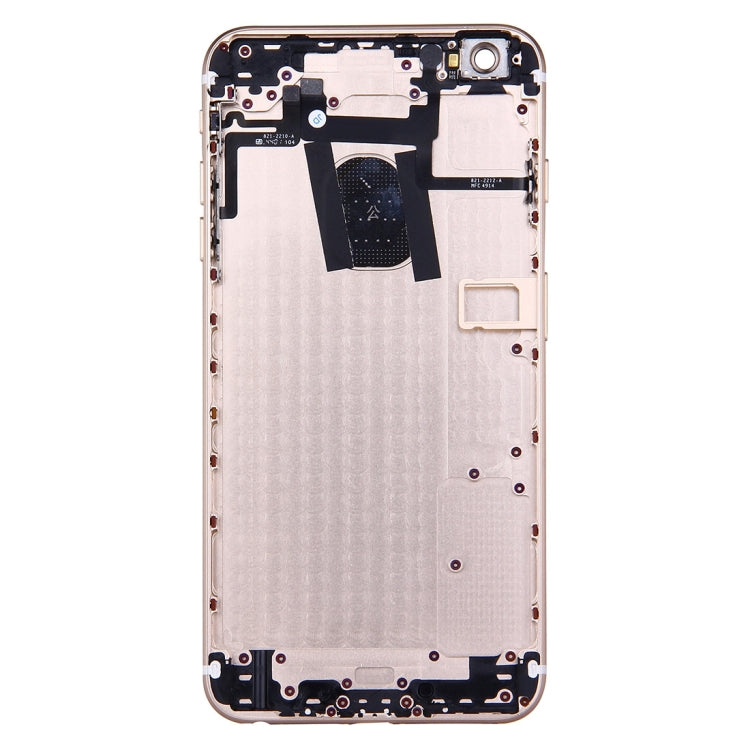 Full Housing Back Cover with Power Button & Volume Button Flex Cable for iPhone 6 Plus(Gold)