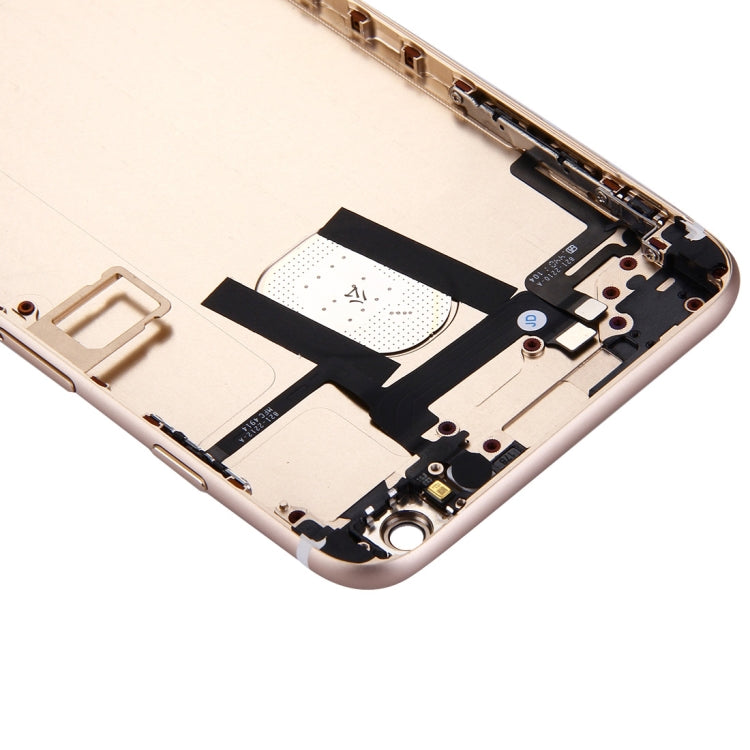 Full Housing Back Cover with Power Button & Volume Button Flex Cable for iPhone 6 Plus(Gold)