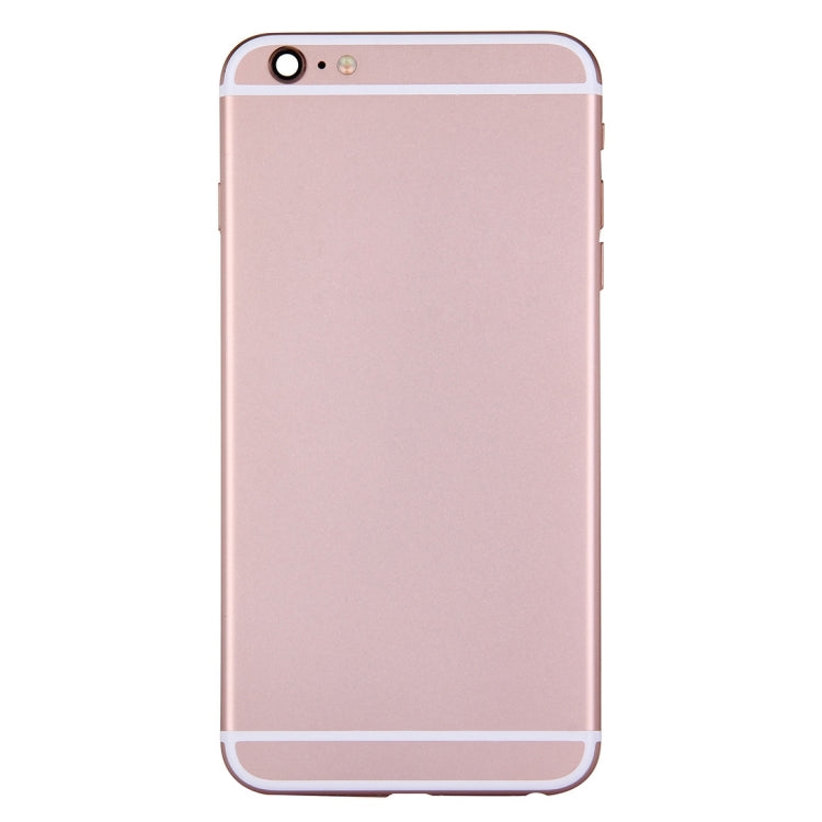 Full Housing Back Cover with Power Button & Volume Button Flex Cable for iPhone 6 Plus(Rose Gold)