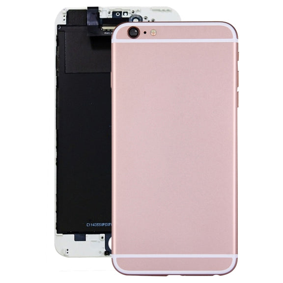 Full Housing Back Cover with Power Button & Volume Button Flex Cable for iPhone 6 Plus(Rose Gold)