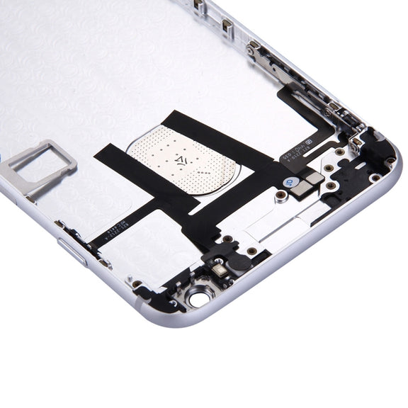 Full Housing Back Cover with Power Button & Volume Button Flex Cable for iPhone 6 Plus(Silver)