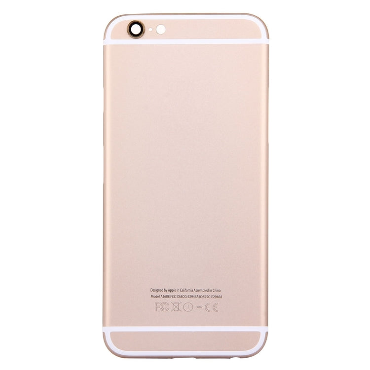 5 in 1 for iPhone 6s (Back Cover + Card Tray + Volume Control Key + Power Button + Mute Switch Vibrator Key) Full Assembly Housing Cover(Gold)