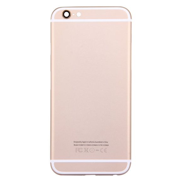 5 in 1 for iPhone 6s (Back Cover + Card Tray + Volume Control Key + Power Button + Mute Switch Vibrator Key) Full Assembly Housing Cover(Gold)