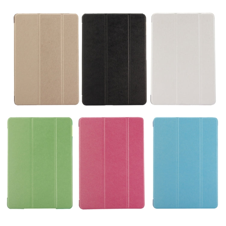For iPad 9.7 (2018) & iPad 9.7 inch (2017) & iPad Air Silk Texture Horizontal Flip Leather Case with Three-folding Holder(Blue)