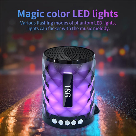 T&G TG155 Bluetooth 4.2 Mini Portable Wireless Bluetooth Speaker with Colorful Lights(Black)