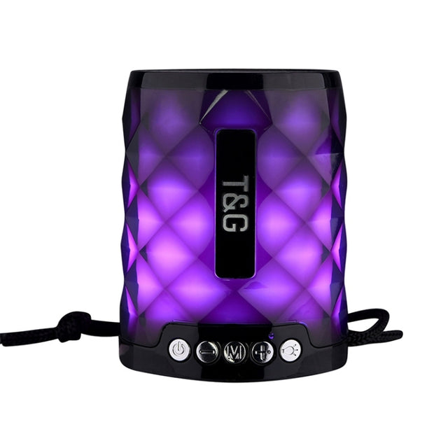 T&G TG155 Bluetooth 4.2 Mini Portable Wireless Bluetooth Speaker with Colorful Lights(Black)